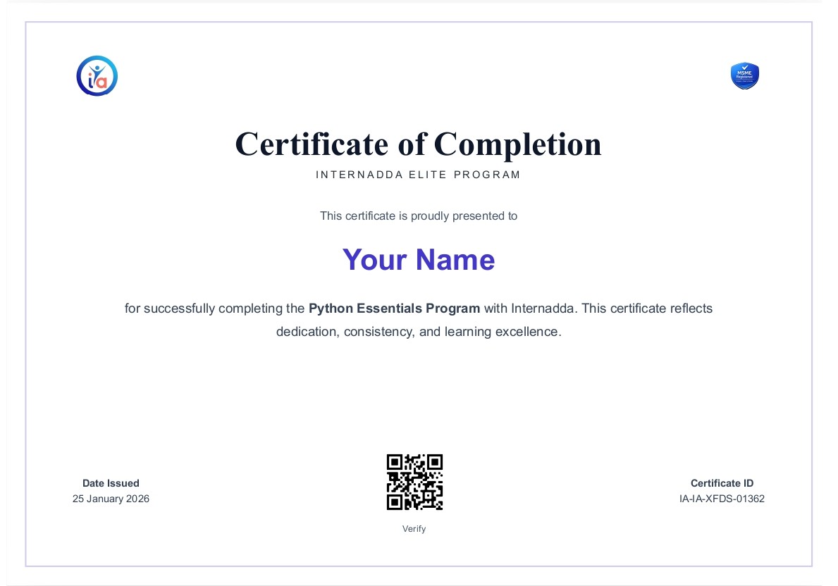 InternAdda Official Certificate